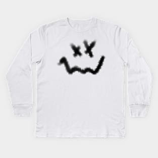 Graffiti Psycho Smiley Face Kids Long Sleeve T-Shirt